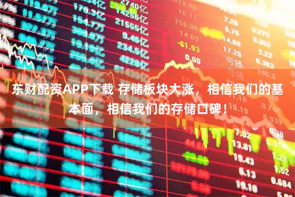 东财配资APP下载 存储板块大涨，相信我们的基本面，相信我们的存储口碑！